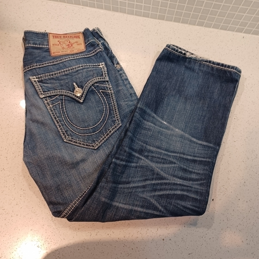 RARE True Religion Ricky boot cut wide straight leg Jeans - Picture 6 of 16